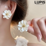 【S925ポスト】パールカラーフラワーピアス | LUPIS | 詳細画像1 