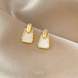 【S925ポスト】トラペゾイドマーブルピアス | LUPIS | 詳細画像3 