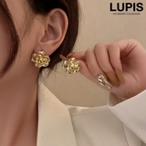 【S925ポスト】ボリュームメタルフラワーピアス | LUPIS | 詳細画像1 
