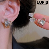 【S925ポスト】ニュアンスメタルハートピアス | LUPIS | 詳細画像1 