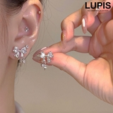 【S925ポスト】シャイニングリボンピアス | LUPIS | 詳細画像1