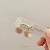 【S925ポスト】マットリボン×ファーボールピアス | LUPIS | 詳細画像2