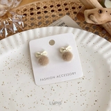 【S925ポスト】マットリボン×ファーボールピアス | LUPIS | 詳細画像3