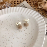 【S925ポスト】マットリボン×ファーボールピアス | LUPIS | 詳細画像4