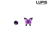 【S925ポスト】バタフライ×ストーンピアス | LUPIS | 詳細画像1