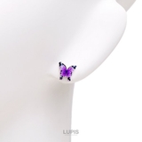 【S925ポスト】バタフライ×ストーンピアス | LUPIS | 詳細画像4
