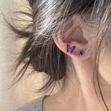 【S925ポスト】バタフライ×ストーンピアス | LUPIS | 詳細画像5