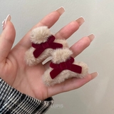 ≪1個入り≫ベロアリボンミニファーヘアクリップ | LUPIS | 詳細画像2