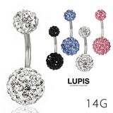 【14G】カラーパヴェバナナバーベルボディピアス へそピアス | LUPIS | 詳細画像1 