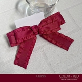 レッド | フリルリボンヘアクリップ | LUPIS