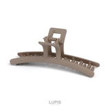 ブラウン | マットカラーシンプルラインバンスクリップ【大きめ ヘアアクセサリー】 | LUPIS