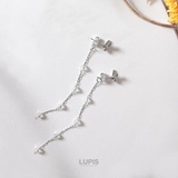 バタフライ×ビーズチェーンバックキャッチピアス 【シルバー925ポスト S925… | LUPIS | 詳細画像6 