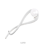 シルバー | 一粒パール×ウェーブラインメタルバナナクリップ【ヘアアクセサリー】 | LUPIS