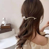 一粒パール×ウェーブラインメタルバナナクリップ【ヘアアクセサリー】 | LUPIS | 詳細画像3 