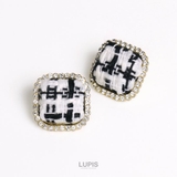 ツイードスクエアボタンピアス【S925ポスト】 | LUPIS | 詳細画像2 