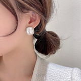 ツイードスクエアボタンピアス【S925ポスト】 | LUPIS | 詳細画像4 