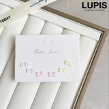 クリアカラーリボンピアスセット【S925ポスト】 | LUPIS | 詳細画像1 