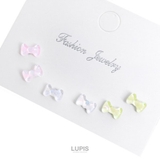 クリアカラーリボンピアスセット【S925ポスト】 | LUPIS | 詳細画像3 