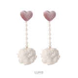 ハート×ポンポンパールチェーンイヤリング | LUPIS | 詳細画像4 