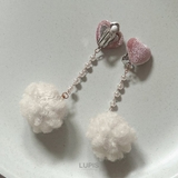 ハート×ポンポンパールチェーンイヤリング | LUPIS | 詳細画像5 