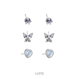 【S925ポスト】バタフライ×ハート×ストーンピアスセット | LUPIS | 詳細画像2 