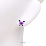 【S925ポスト】バタフライ×ストーンピアス | LUPIS | 詳細画像4 