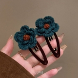 ≪1個入り≫毛糸編みフラワーベロア調ぱっちんヘアピン | LUPIS | 詳細画像2 