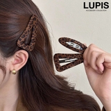 レオパード柄ベロア調ぱっちんヘアピン | LUPIS | 詳細画像1 