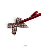 チェック柄リボンベロア調ヘアクリップ | LUPIS | 詳細画像2 