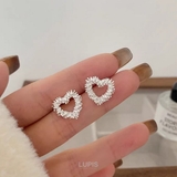 【S925ポスト】ゴージャスメタルハートピアス | LUPIS | 詳細画像3 