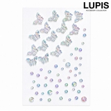 【かたいシール】バタフライ×ラインストーンオーロラフェイスシール | LUPIS | 詳細画像1 