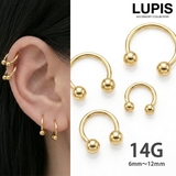 【14G】ゴールドシンプルサーキュラーバーベルボディピアス | LUPIS | 詳細画像1