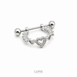 【18G】オープンハートストレートバーベルボディピアス | LUPIS | 詳細画像2 