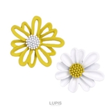 ホワイト×イエロー | バイカラーフラワーピアス【S925ポスト】 | LUPIS
