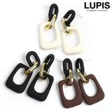 【S925ポスト】マット×メタルBIGチェーンピアス | LUPIS | 詳細画像1