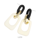ホワイト | 【S925ポスト】マット×メタルBIGチェーンピアス | LUPIS