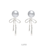 【S925ポスト】グレーパール×リボンバックキャッチピアス | LUPIS | 詳細画像2 