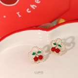 【S925ポスト】チェリー×パールフラワーピアス | LUPIS | 詳細画像3 