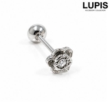 ≪1個入/片耳用≫ワンポイントメタルフラワーピアス | LUPIS | 詳細画像1