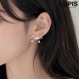 【S925ポスト】ドットリボンピアス | LUPIS | 詳細画像1 