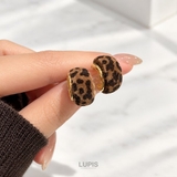 【S925ポスト】ベロア調レオパード柄フープピアス | LUPIS | 詳細画像3