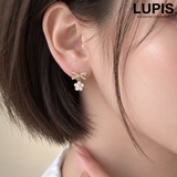 【S925ポスト】リボン×フラワーピアス | LUPIS | 詳細画像1