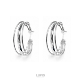 【S925ポスト】カットデザイントリプルラインフープピアス | LUPIS | 詳細画像3