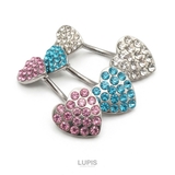 【14G】ハートパヴェバナナバーベルボディピアス・へそピアス | LUPIS | 詳細画像2