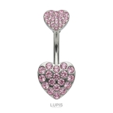 【14G】ハートパヴェバナナバーベルボディピアス・へそピアス | LUPIS | 詳細画像4
