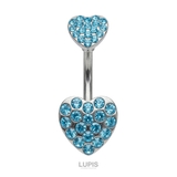 【14G】ハートパヴェバナナバーベルボディピアス・へそピアス | LUPIS | 詳細画像5