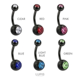 【14G】ブラックジュエルバナナバーベルボディピアス・へそピアス | LUPIS | 詳細画像3