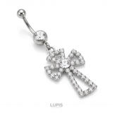 【14G】クロスパヴェ&ジュエルバナナバーベルボディピアス・へそピアス | LUPIS | 詳細画像2