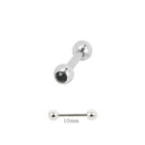 ブラック10mm | 【14G】カラージュエルストレートバーベルボディピアス | LUPIS