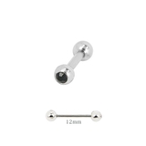 ブラック12mm | 【14G】カラージュエルストレートバーベルボディピアス | LUPIS